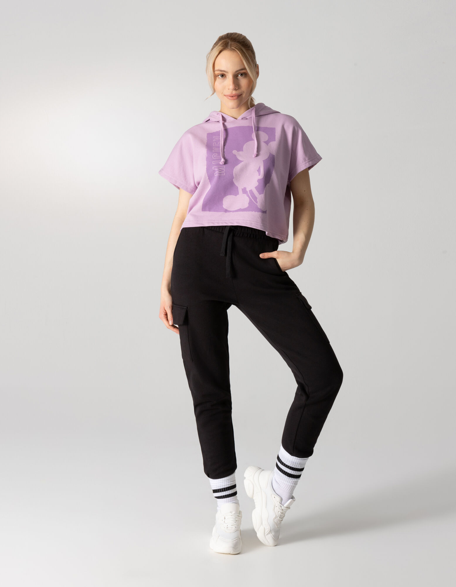 Sweat &agrave; capuche - Mickey Mouse - Lilas
