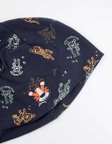 Set cappello e sciarpa - Stampa allover - blu scuro