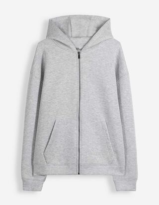 Sweatjacke - Oversized Fit - Hellgrau