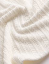 Langarmshirt - V-Ausschnitt - Off-White