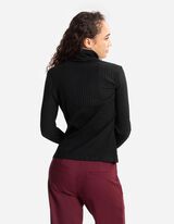 Bluză de corp cu mânecă lungă - Guler rulat - Negru