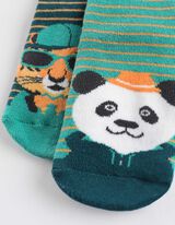 Zokni - Csúszásgátlós talp - sötétzöld