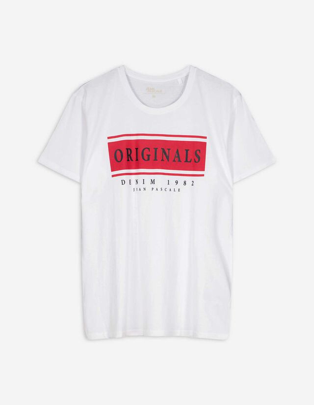 T-Shirt - Rundhals-Ausschnitt - weiß