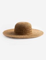 Strohhut - einfarbig - beige