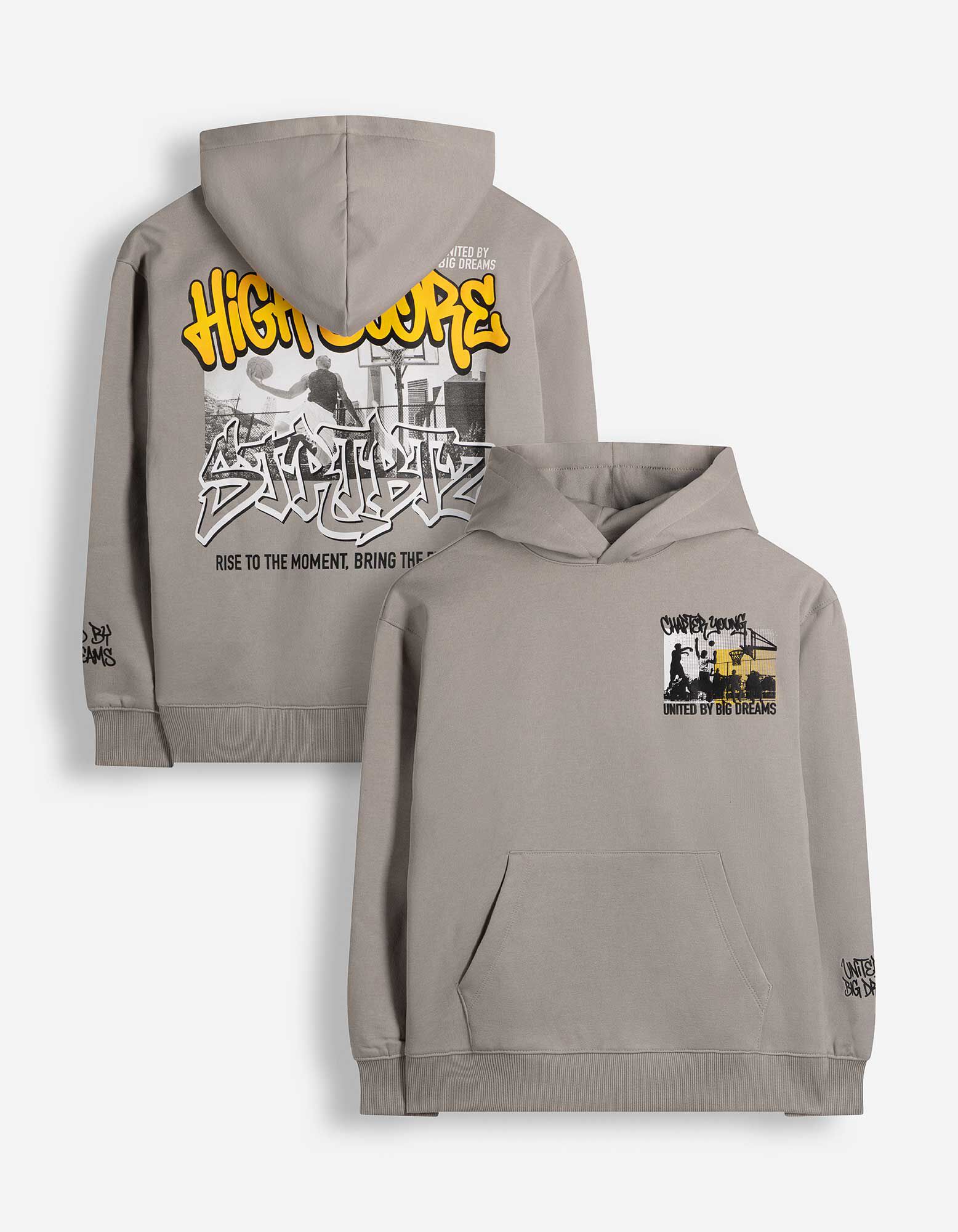 Hoodie - Oversized Fit - Hellgrau