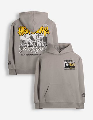 Hoodie - Oversized Fit - Hellgrau
