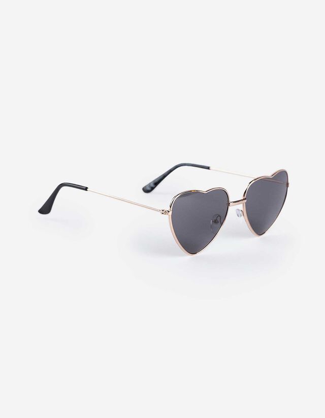 Sonnenbrille - Herzform - goldfarben
