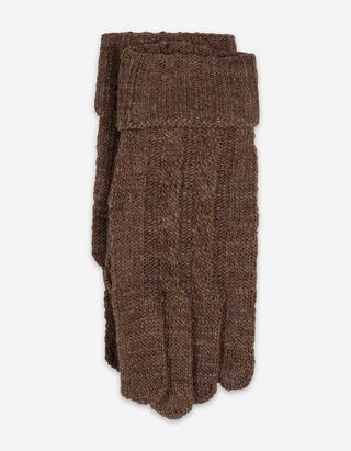 Rukavice - COPÁNKOVÝ VZOR - hneda