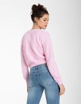 Kardiganas - Grubus mezginys - sviesiai rozinis