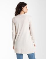 Ilgas kardiganas - Viskozės mi&scaron;inys - smelio spalvos