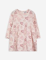 Kleid - Allover-Print - rosa