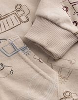 Set aus Sweatshirt und Jogginghose - gemustert - Beige