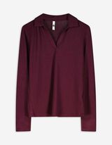 Pololangarmshirt - Polokragen - dunkellila