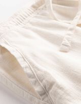 Hose - Leinen-Optik - wei&szlig;