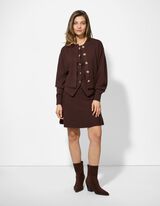 Kardigan - Knofl&iacute;ky - tmave hneda