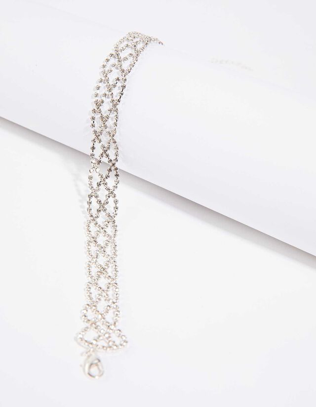 Choker - Siersteentjes - zilver