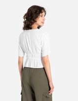 bluzkowy top - mieszanka wiskozowa - bialy