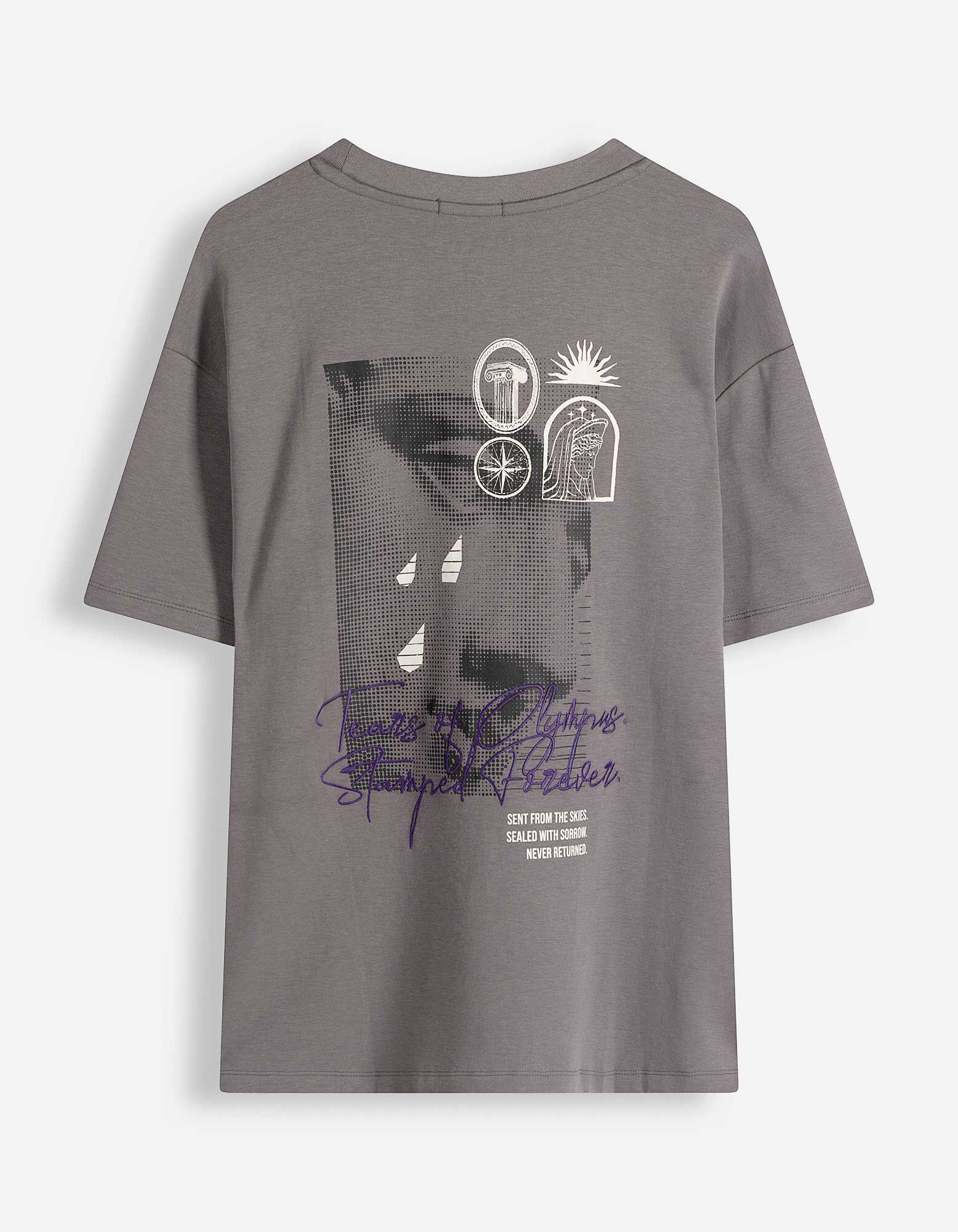T-Shirt - R&uuml;ckenprint - dunkelgrau