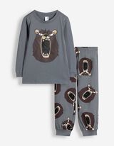Pyjama set van shirt en broek - Motief all-over - Petrolblauw