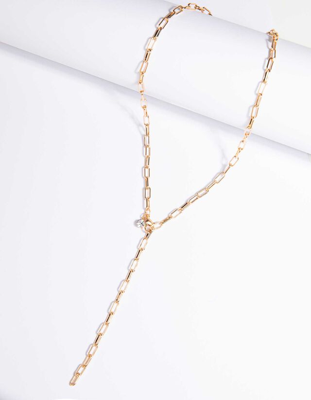 Colier - Pietricele decorative - Auriu