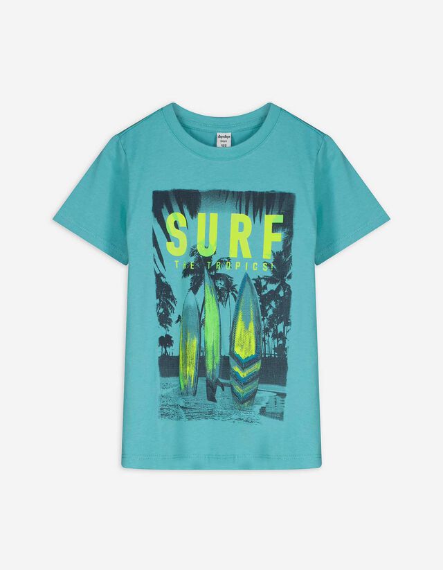 T-Shirt - Frontprint - türkis