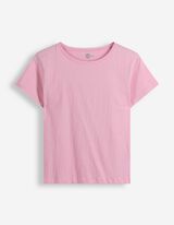 T-Shirt - Rundhals-Ausschnitt - rosa