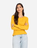 Maglia a manica lunga - Misto cotone - giallo scuro