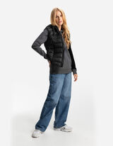 Vestă matlasată - Glugă cu șnur - Negru