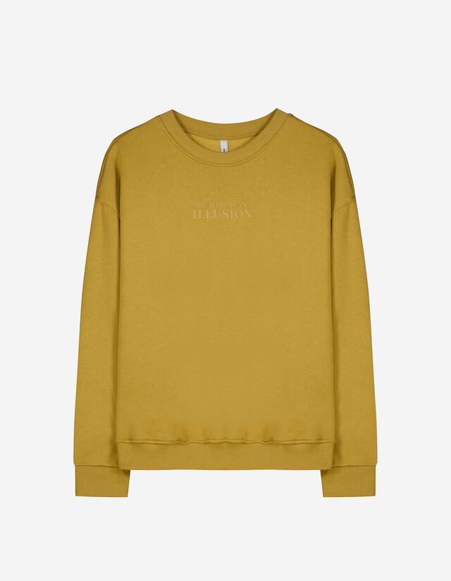Sweat-shirt - Message imprimé - Vert
