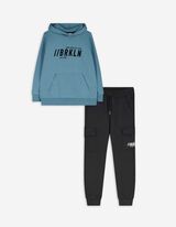 Set aus Sweatshirt und Hose - Print - blau