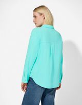 Bluse - einfarbig - t&uuml;rkis