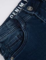 Teksapüksid - läbipestud efektiga - tumesinine