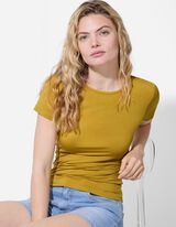 Majica kratek rokav - kroj Slim Fit - rumena