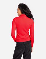 koszulka z długim rękawem - Mockneck - czerwony