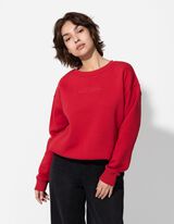 Sweatshirt - Tekstprint - donkerrood
