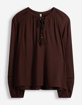 Bluse - einfarbig - Dunkelbraun
