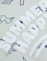 Pyjama Set aus Shirt und Shorts - Allover-Muster - hellgrün