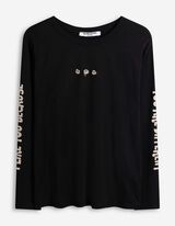 Longsleeve - Print op rug - donkergrijs