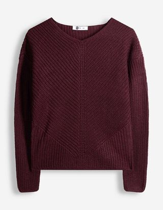 Strickpullover - V-Ausschnitt - Lila