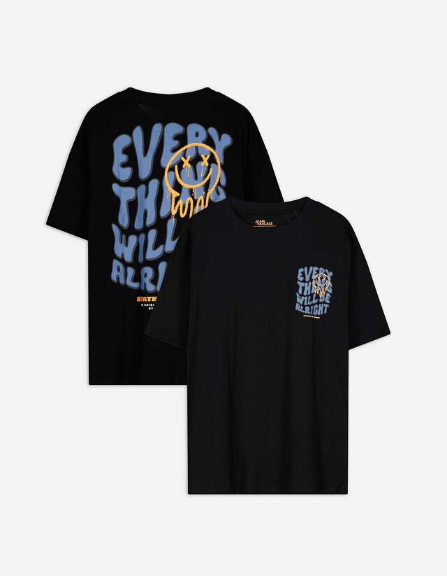 T-Shirt - Rückenprint - schwarz