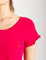 Maglia pigiama - Ricami - rosa fucsia