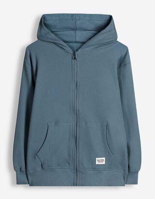 Veste molletonn&eacute;e - Structure gaufr&eacute;e - Bleu