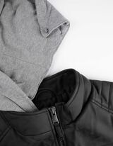 Bikerjacke - Abnehmbare Kapuze - dunkelgrau