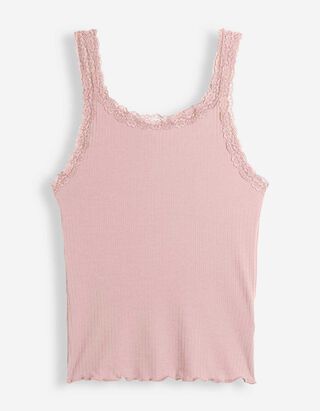 Tanktop - Spitzenbesatz - Lila