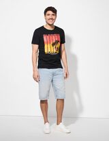 Póló - Nyomott minta - fekete