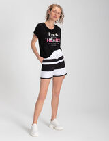 T-shirt - Viscose m&eacute;lang&eacute;e - Noir