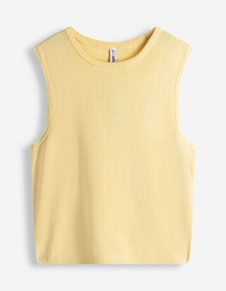 Pleten&yacute; top - Jemn&aacute; pletenina - sv. zluta