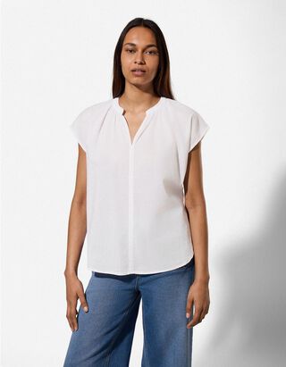 Blouseshirt - Effen - wit