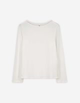 Langarmshirt - einfarbig - weiß