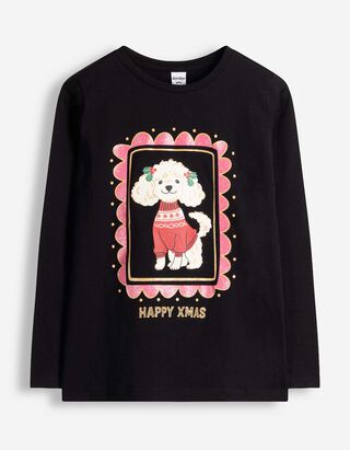 Longsleeve - Print - Zwart